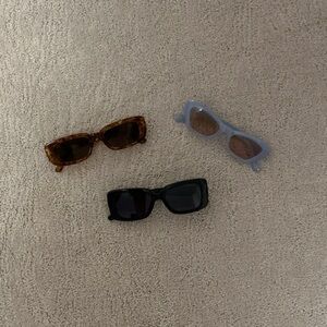 Womens Sunglasses Trio - Black, Tortoiseshell, and Light Blue Frames